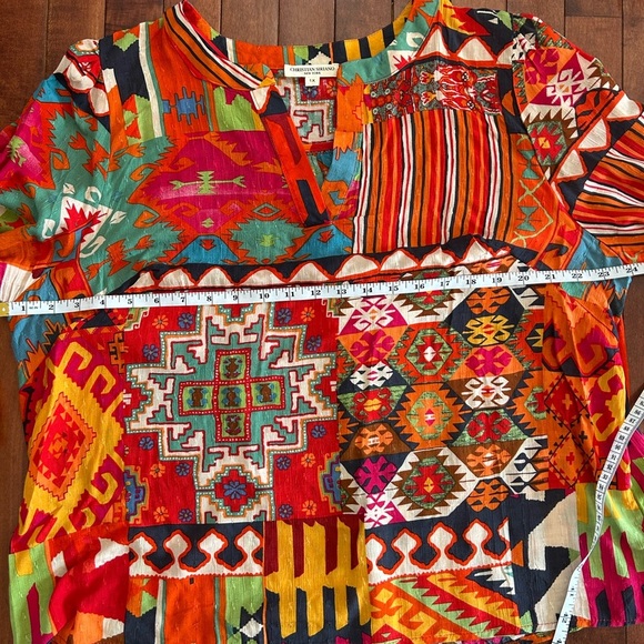 Christian Siriano Colorful Geometric Aztec Blouse Size 1X - Picture 9 of 11